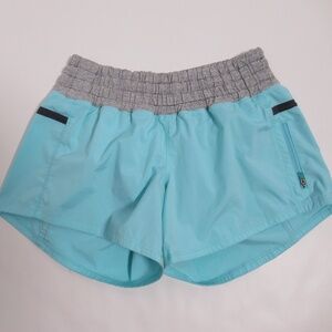 Lululemon Women's RunTracker Short II Aquamarine Slate Grey Size 6